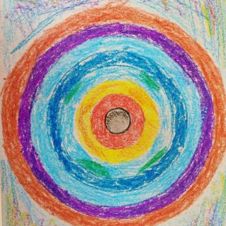 Рисунок восковыми мелками " Планеты, стройтесь по размеру "