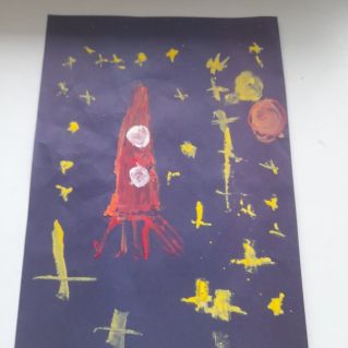 Рисунок: Полёт ракеты в космос