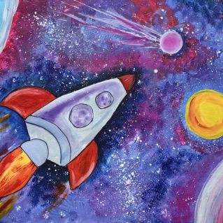 Рисунок "В космических просторах"