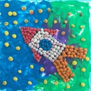 пластилинография " На ракете в Космос"