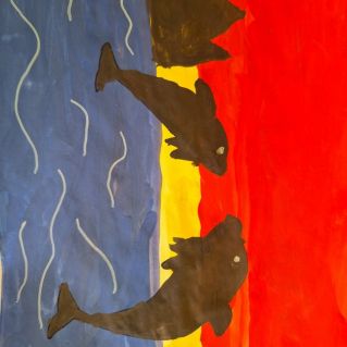 Дельфина на закате