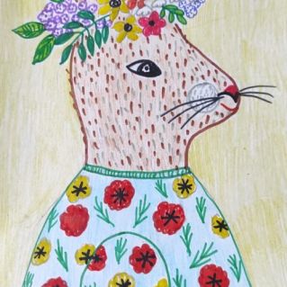 Зайка на прогулке