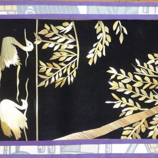 Аппликация из соломки  "Лебеди"