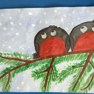 "Снегири на елочке"