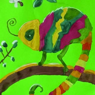 Разноцветный хамелеон.