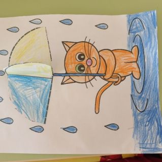 Котик с зонтиком