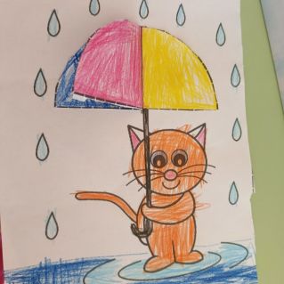 Котик с зонтиком