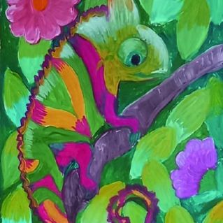 Разноцветный хамелеон.