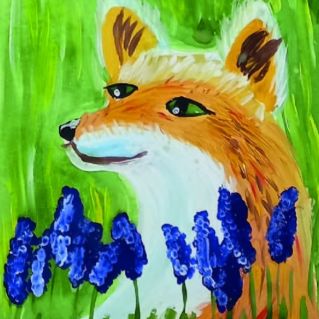 Лиса в лаванде.