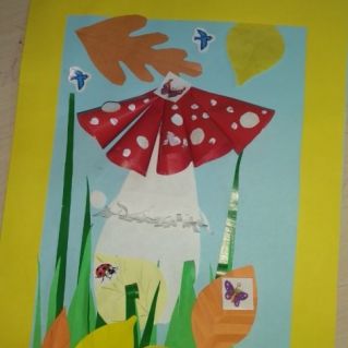 Аппликация "Гриб Мухомор"