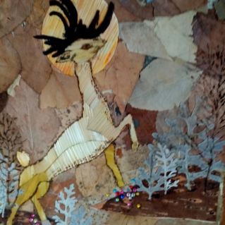 Аппликация "Золотой олень"