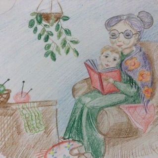 Рядом с любимой бабушкой