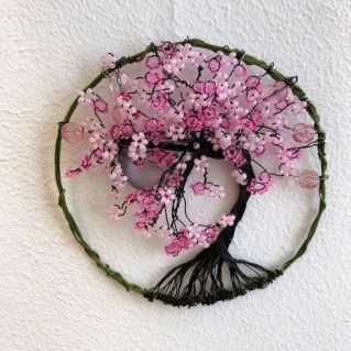 Сакура,дерево из проволоки и бисера