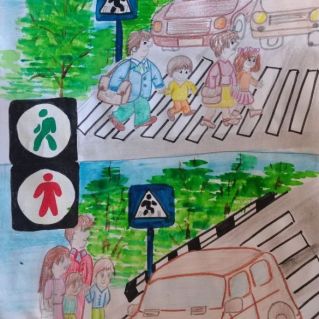 Моя семья и пешеходный переход
