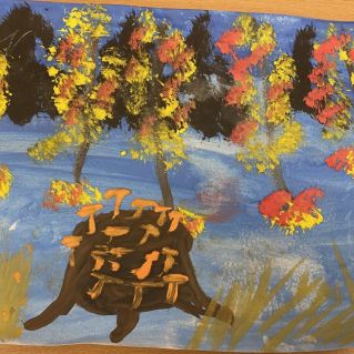 Грибы на пеньке