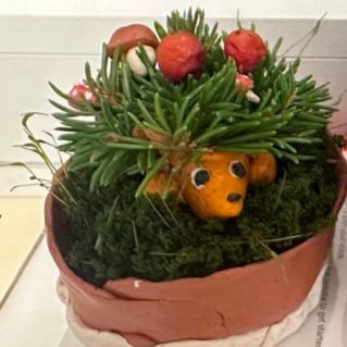 Колючий ёж с грибами