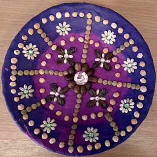 Декоративная тарелочка "Цветочный мотив"