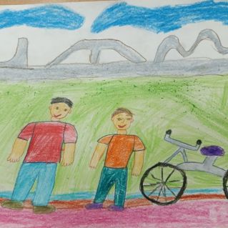 Папа подарил велосипед