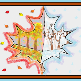 рисунок в графическом редакторе Paint "Кленовый лист"