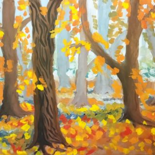 Осенний туман в лесу