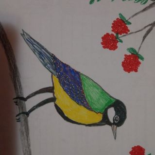 Синичка на ветке!