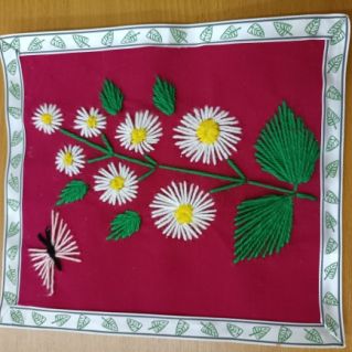 Нитяная графика " Подарок маме"