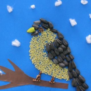 Синичка из семян и крупы