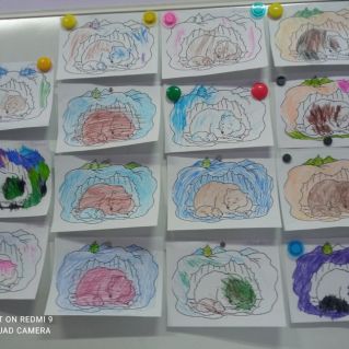 Рисование "Медведь в берлоге".