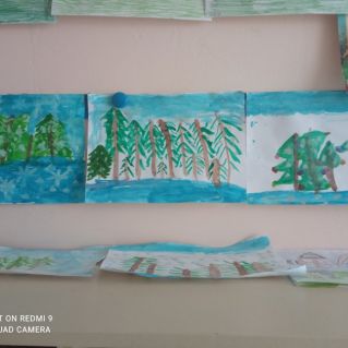 Рисование " Зимушка - Зима".