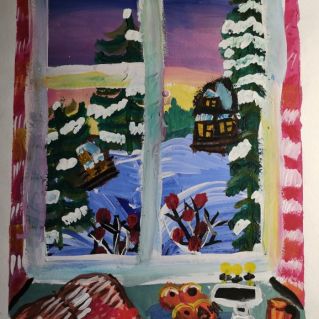 Зима в окошке