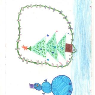 Снеговик у ёлочки