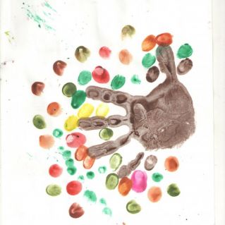 Пальчиковое разноцветное дерево