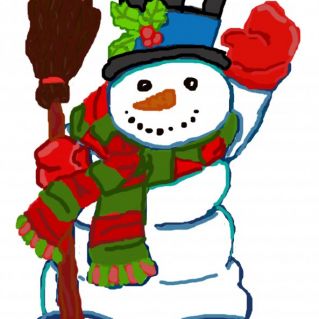 Веселый снеговик