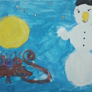 Снеговик с подарками