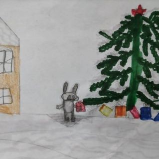 "Дед Мороз подарок зайчику принёс"