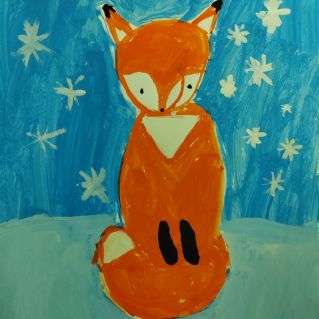 Лисёнок и первый снег