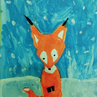 Лисёнок и первый снег