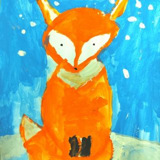 Лисёнок и первый снег