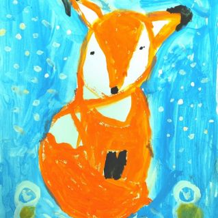 Лисёнок и первый снег