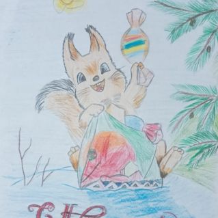 "Новогодняя ретро - открытка"