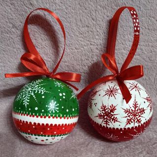Роспись шаров из пенопласта "Новогодние фантазии"