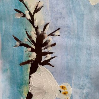 Сова встречает зимнее утро