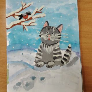 Котик на прогулке