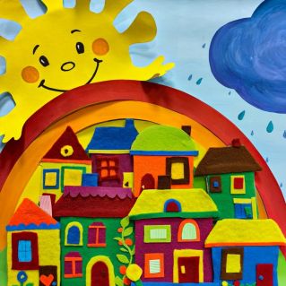 Аппликация из фетра "Городок"