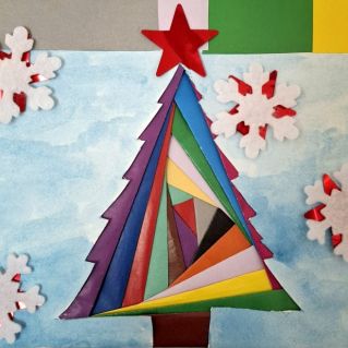 Ёлка  настроения в технике айрис фолдинг