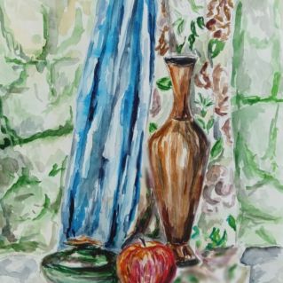 Натюрморт с яблоком