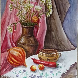 Натюрморт с тыквой