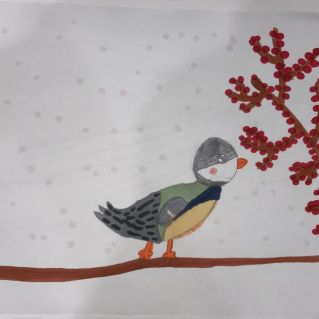 Синичка на веточке