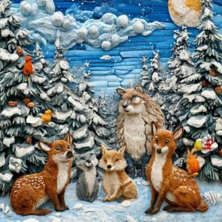 "Животные зимой"