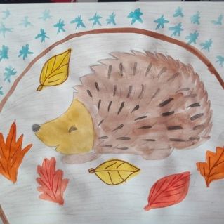 "В норке ежик задремал"